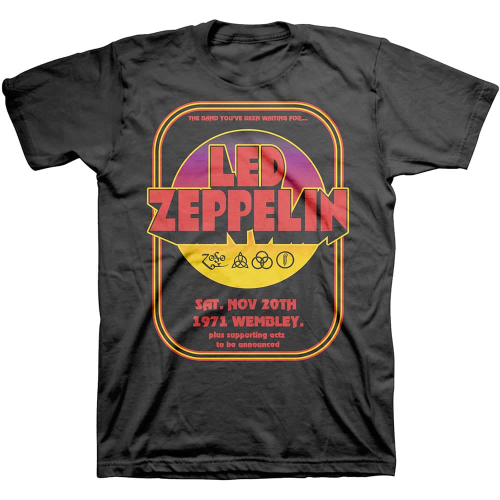 Tričko Led Zeppelin - 1971 Wembley, Unisex,Čierna,S