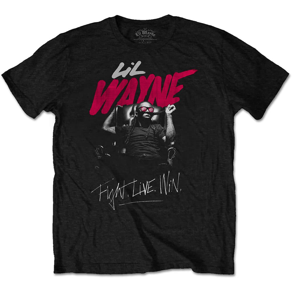 Tričko Lil Wayne - Fight, Live, Win, Unisex,Čierna,M