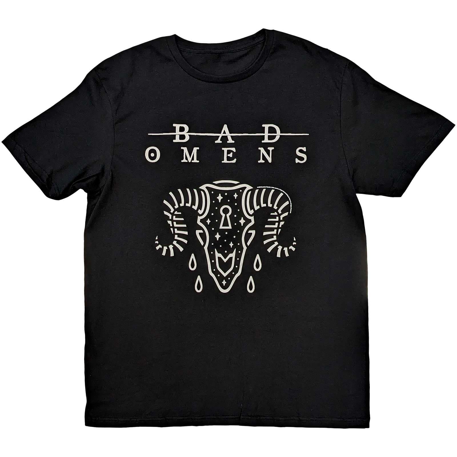 Tričko Bad Omens - Ram Skull, Unisex,Čierna,M
