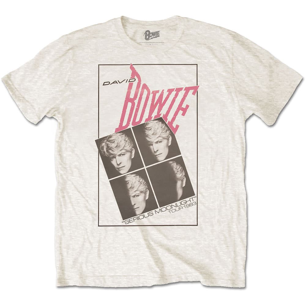 Tričko David Bowie - Serious Moonlight, Unisex,Biela,M