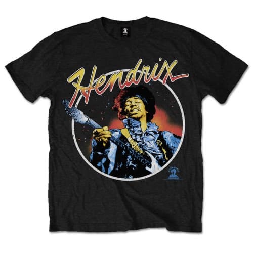 Tričko Jimi Hendrix - Script Circle, Unisex,Čierna,L
