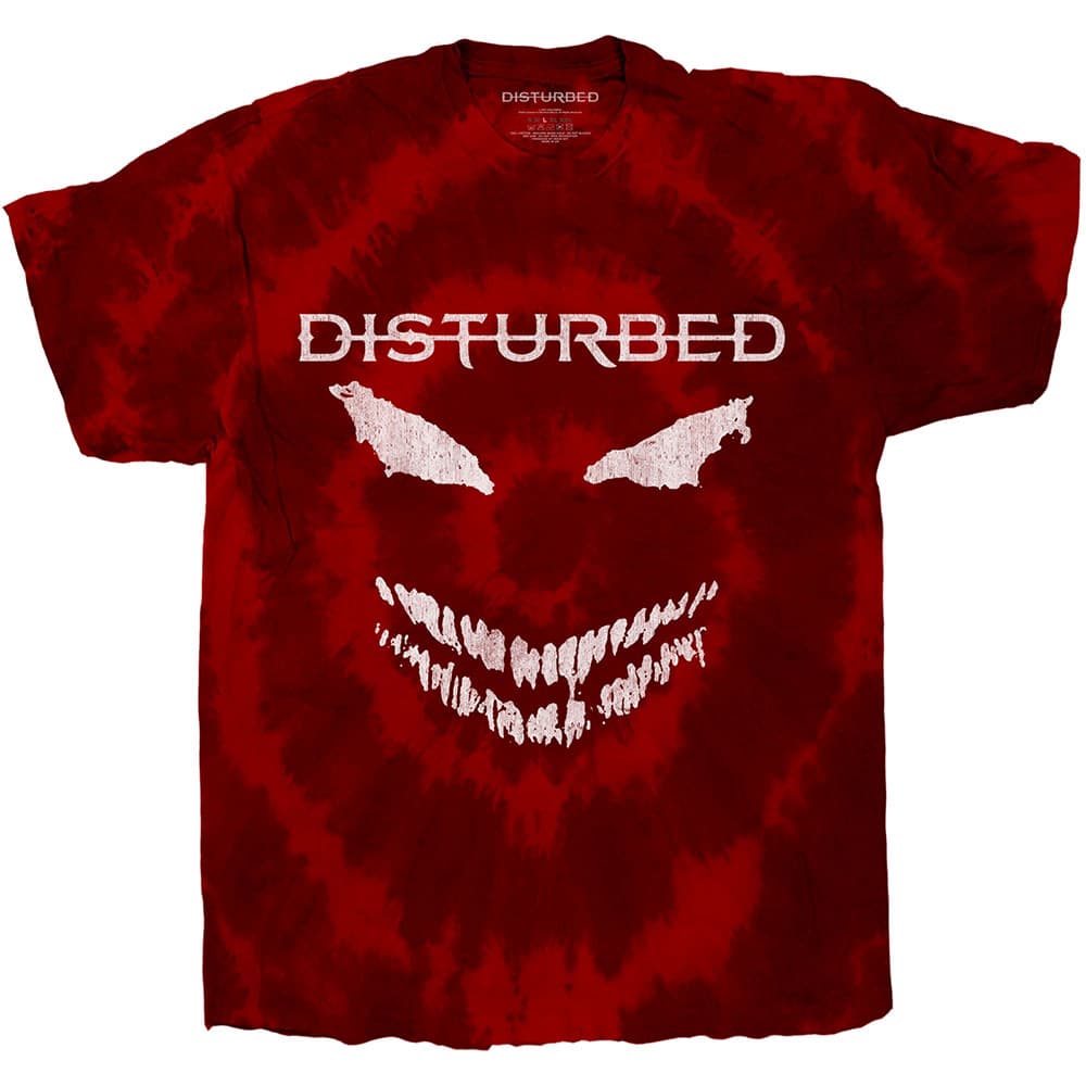 Tričko DISTURBED - Scary Face, Unisex,Červená,S