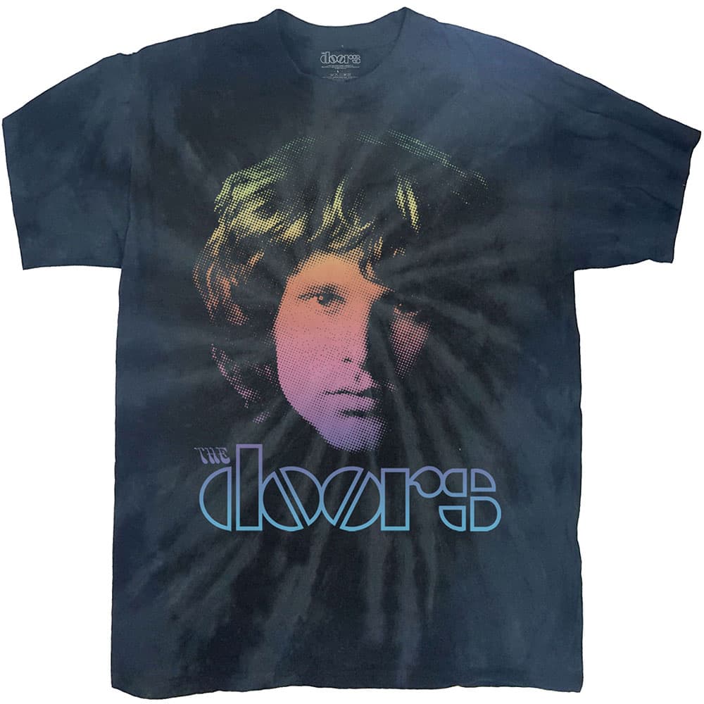 Tričko The Doors - Jim Halftone Gradient, Unisex,Modrá,XL