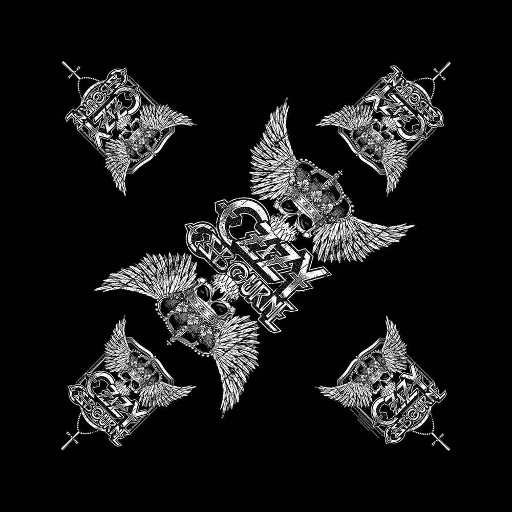 Šatka Ozzy Osbourne - Skull & Wings, Unisex,Čierna,Univerzálna
