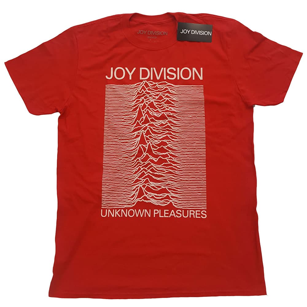 Tričko Joy Division - Unknown Pleasures White On Red, Unisex,Červená,S