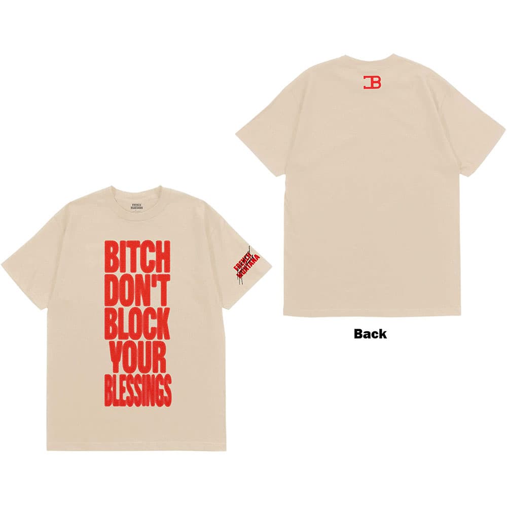 Tričko French Montana - Don't Block Your Blessings, Unisex,Natural,S