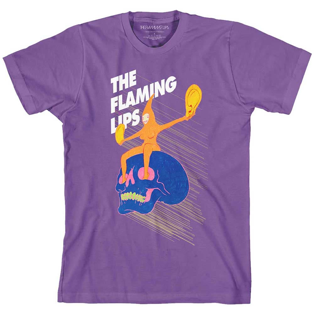 Tričko The Flaming Lips - Skull Rider, Unisex,Fialová,S