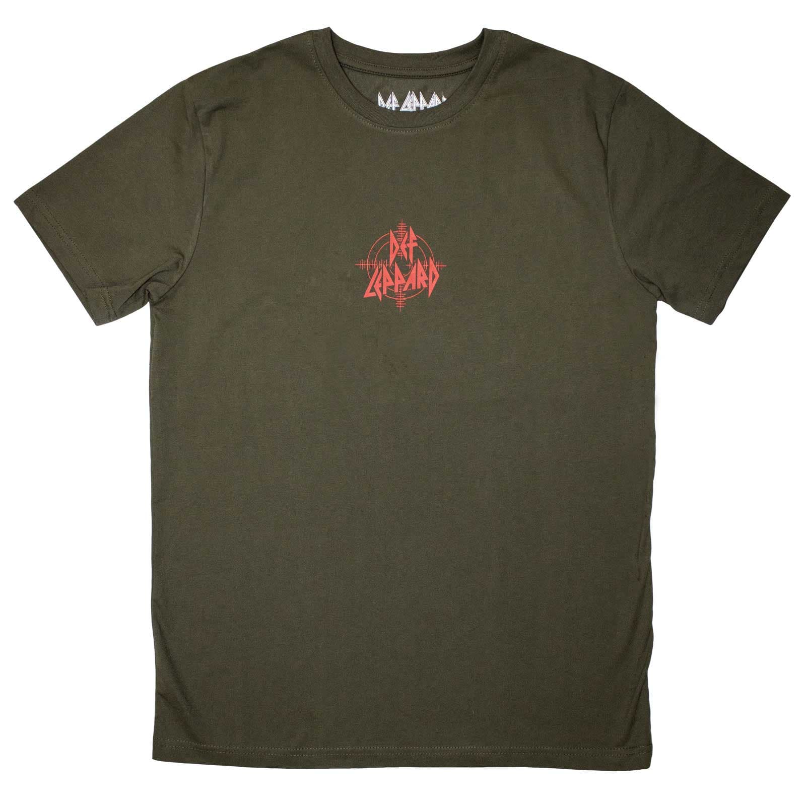 Tričko Def Leppard - Mini Target Logo, Unisex,Zelená,M
