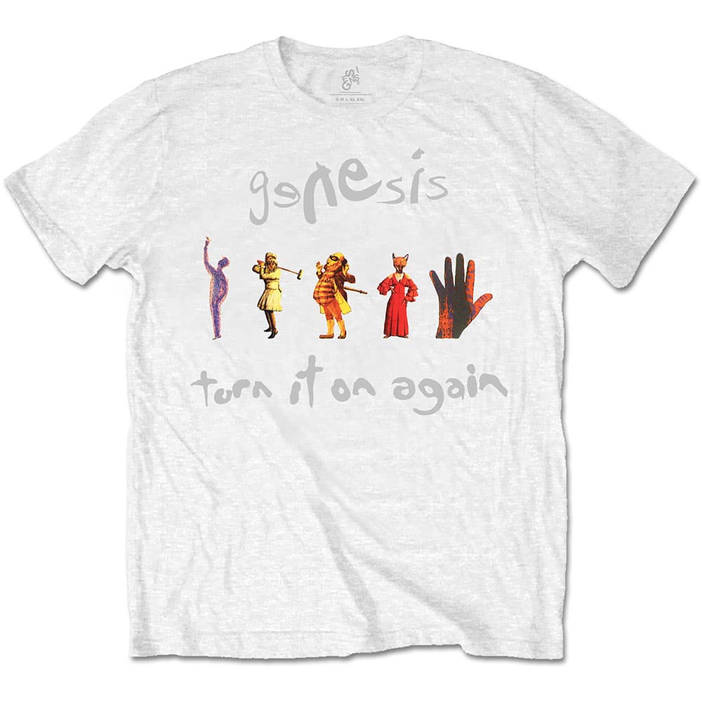 Tričko Genesis - Turn It On Again, Unisex,Biela,S