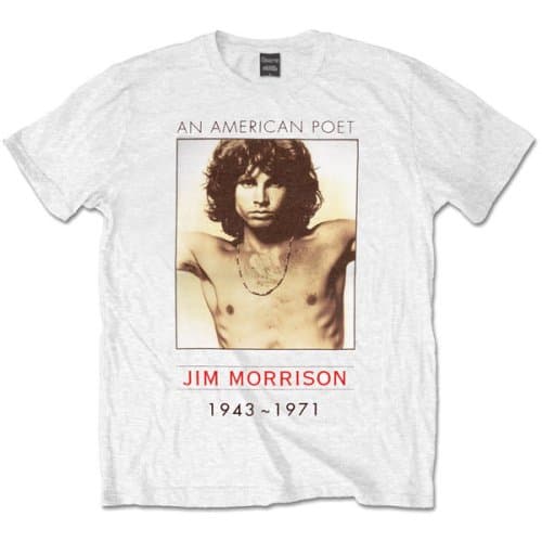 Tričko The Doors - American Poet, Unisex,Biela,S