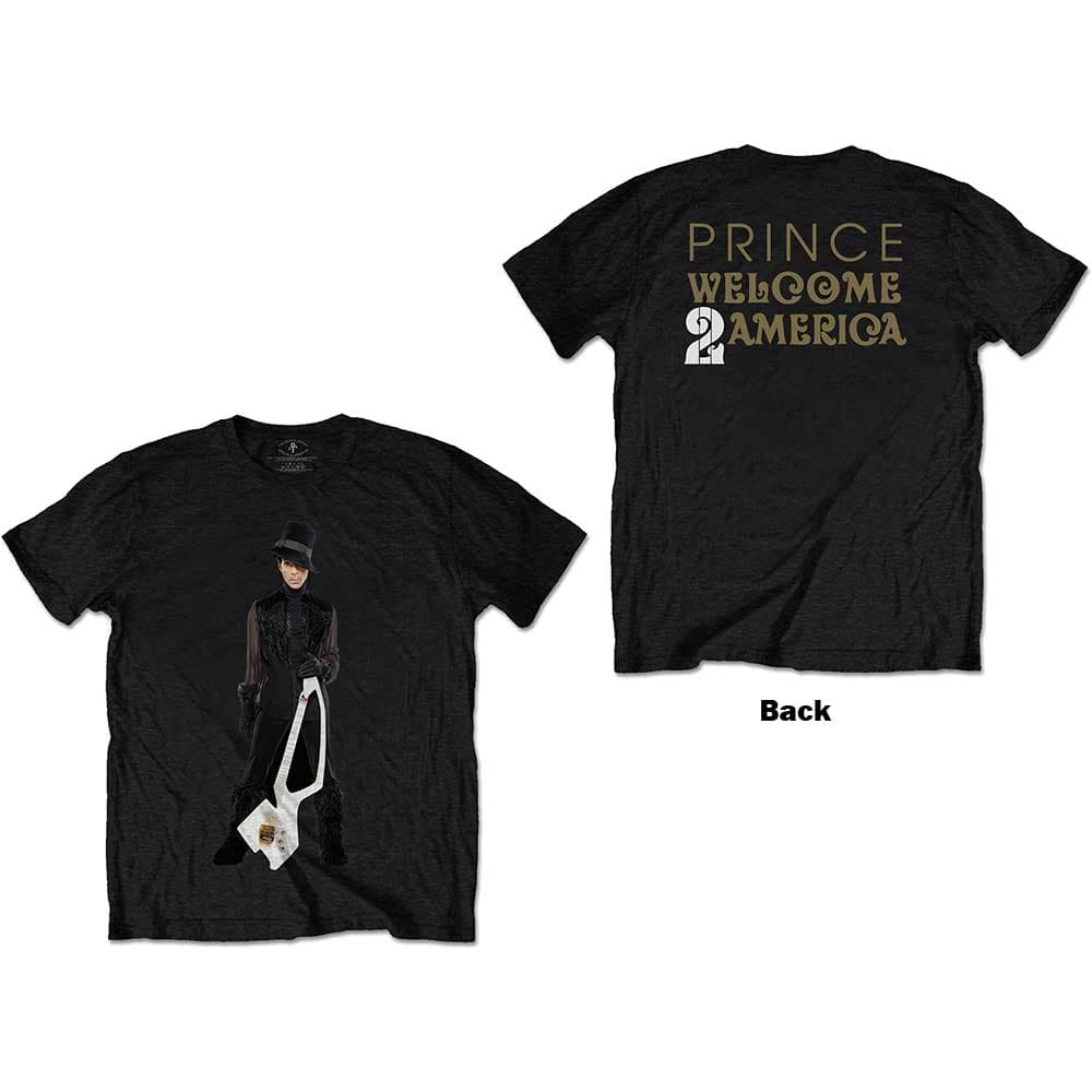 Tričko Prince - W2A White Guitar, Unisex,Čierna,M