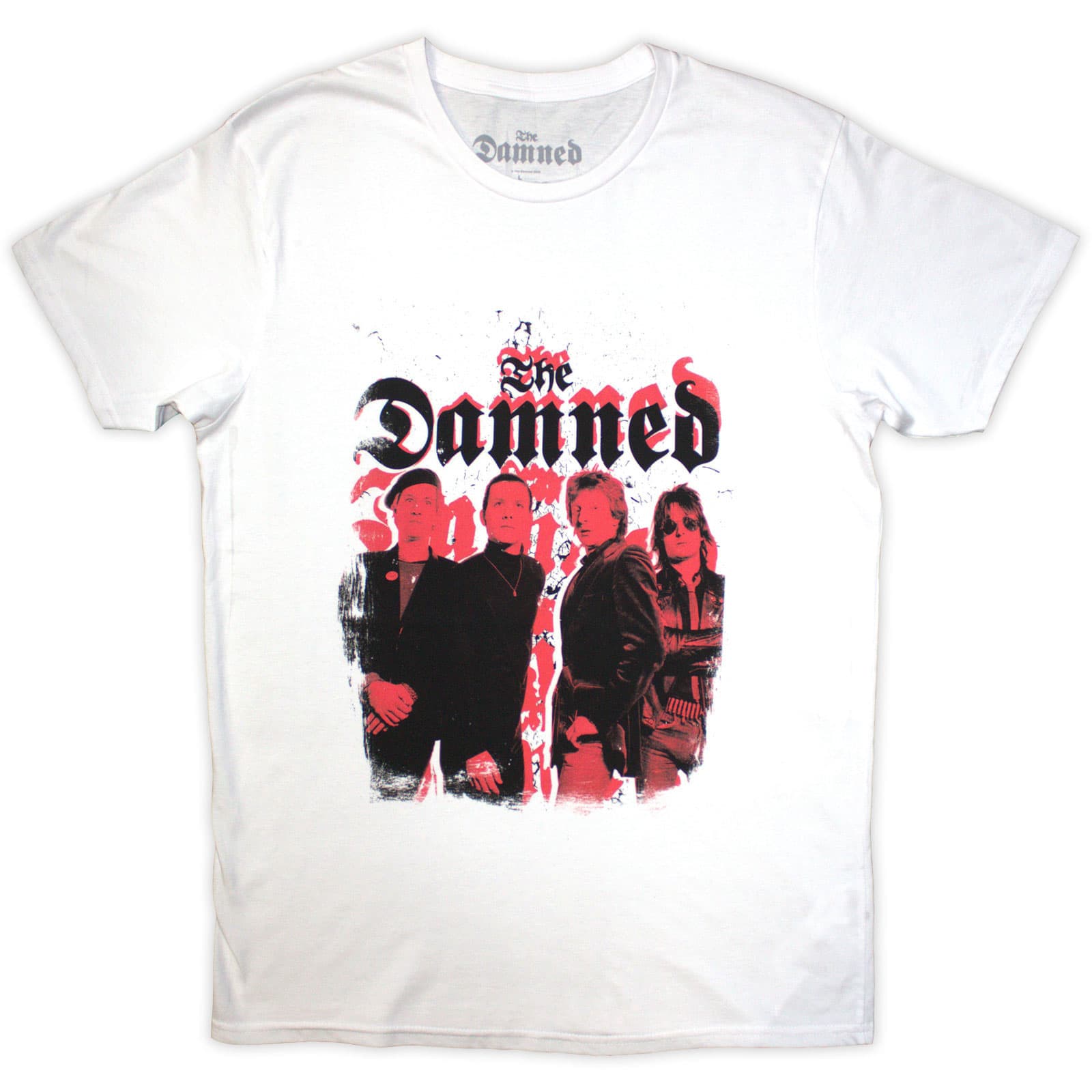 Tričko The Damned - Repeat Logo Photo, Unisex,Biela,M