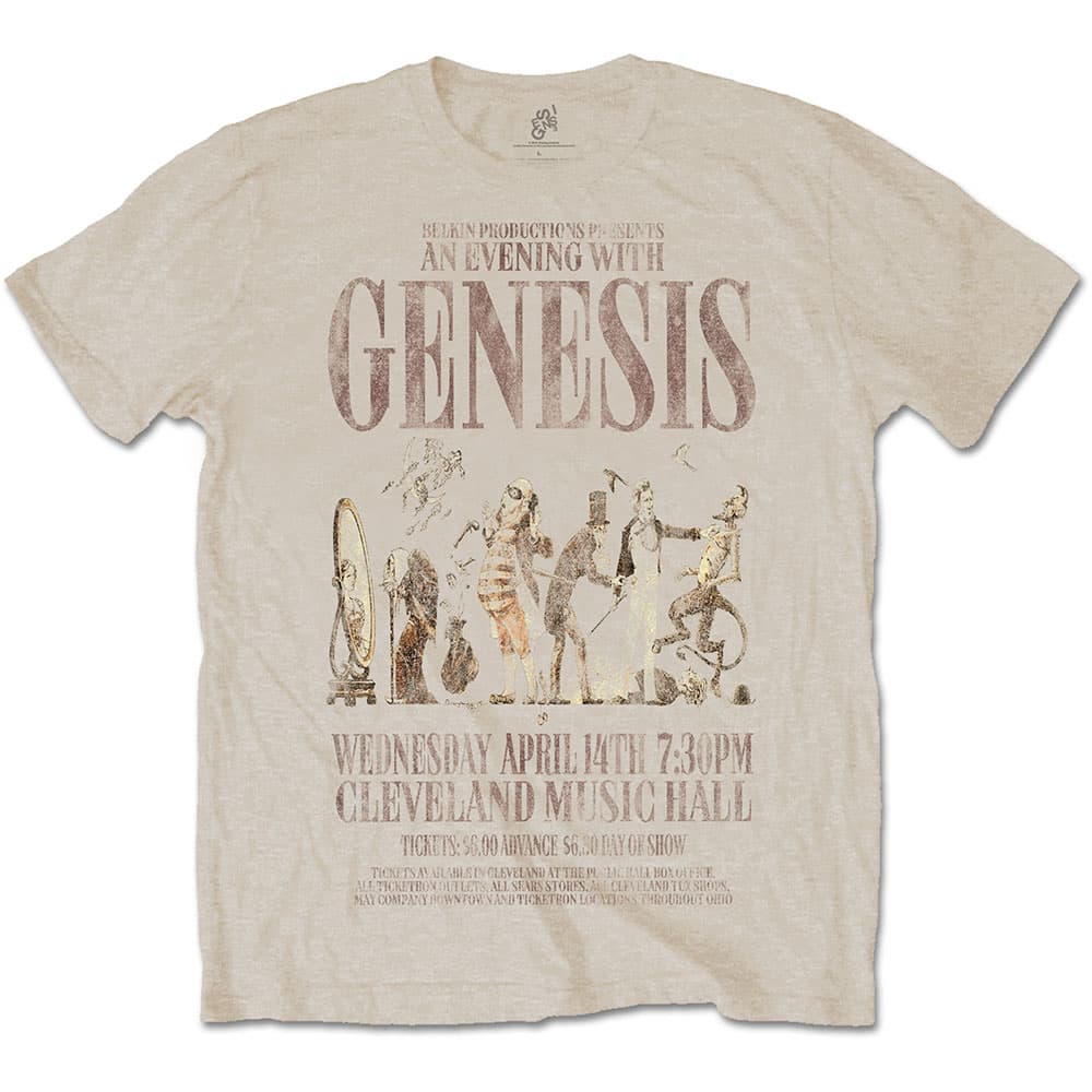 Tričko Genesis - An Evening With, Unisex,Natural,M