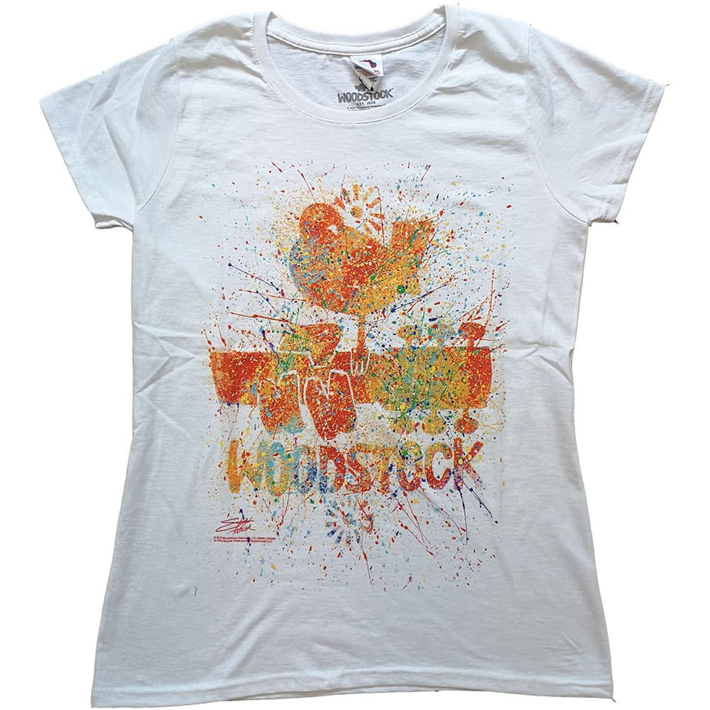 Tričko Woodstock - Splatter, Žena,Biela,M