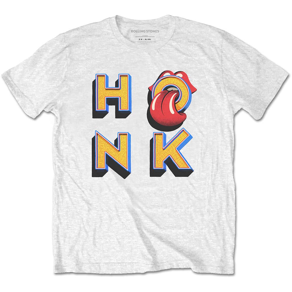 Tričko The Rolling Stones - Honk Letters, Unisex,Biela,S