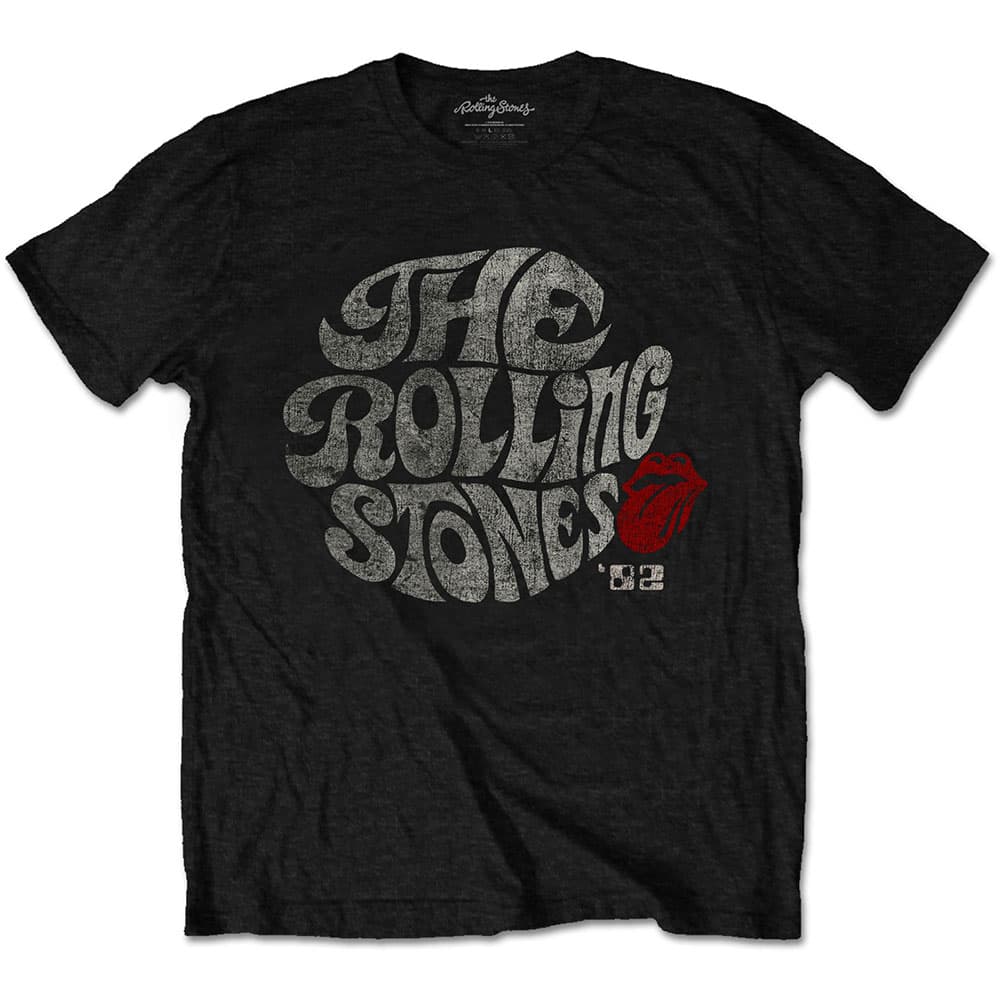 Tričko The Rolling Stones - Swirl Logo '82, Unisex,Čierna,L