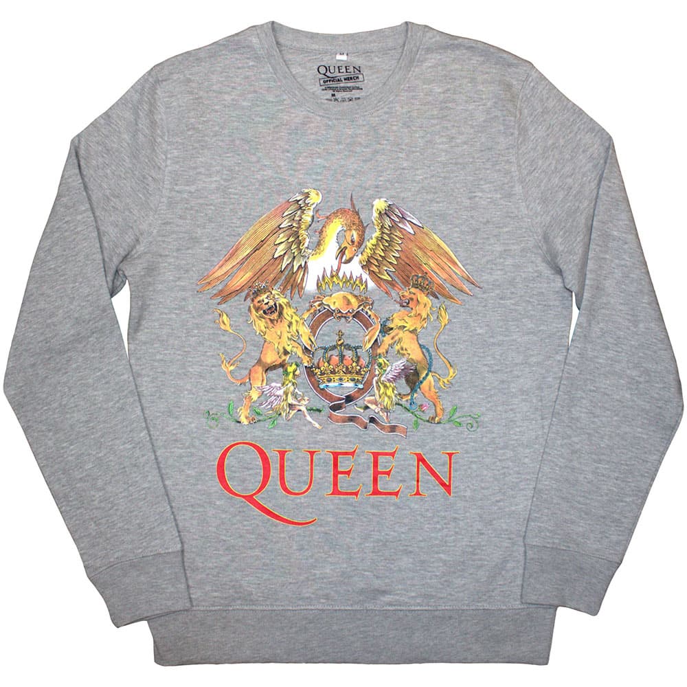 Crewneck Queen - Classic Crest, Unisex,Šedá,S