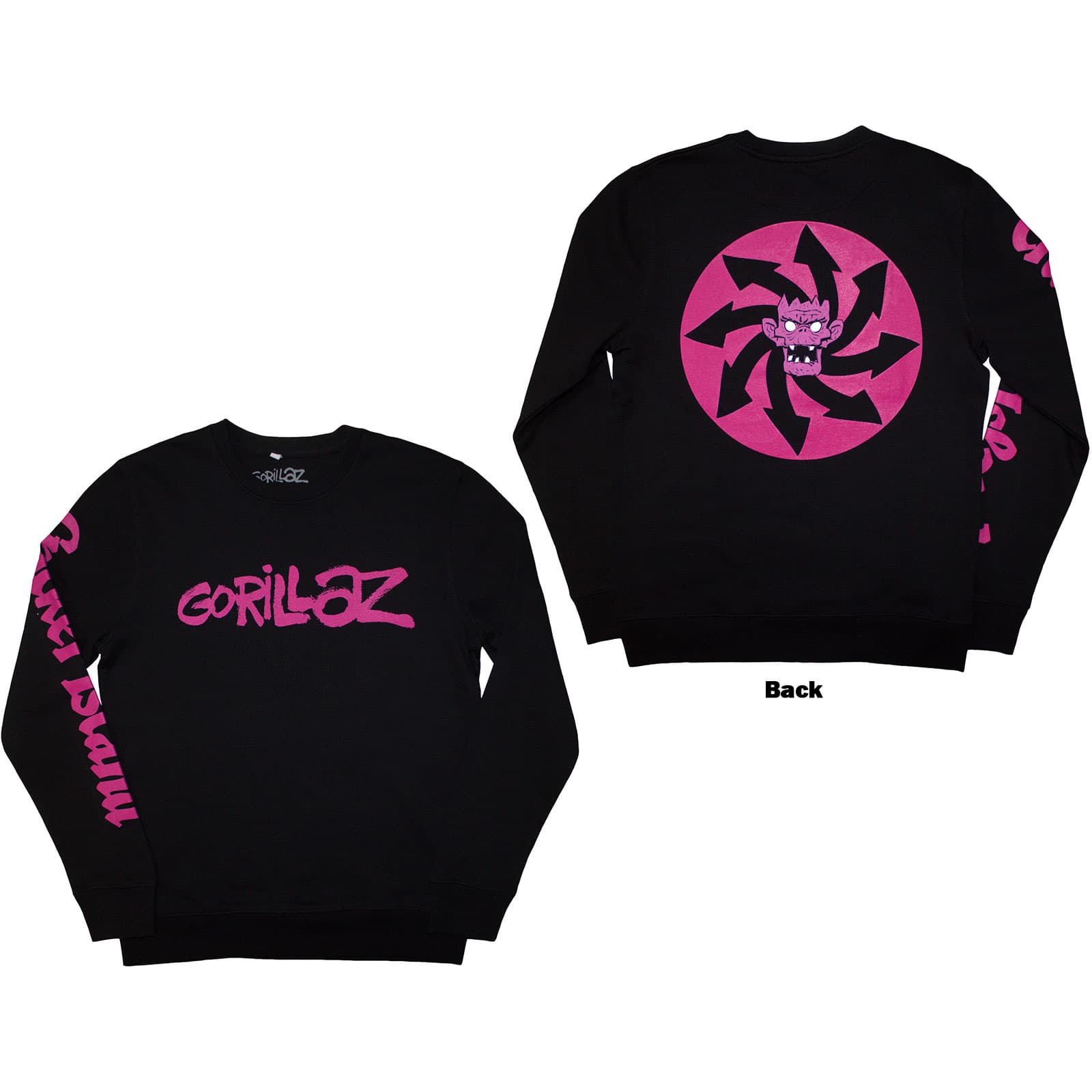 Crewneck Gorillaz - Craker Island Pazuzu Spiral, Unisex,Čierna,M