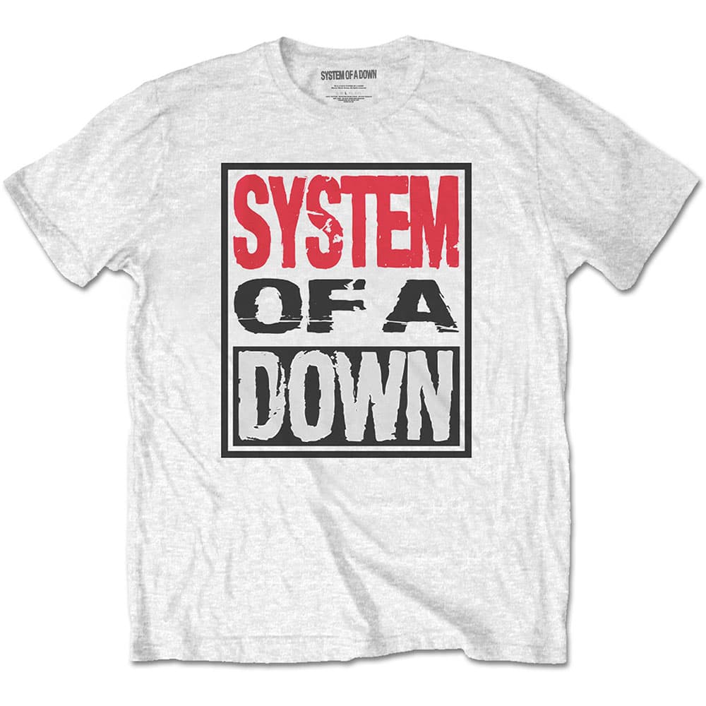 Tričko System of a Down - Triple Stack Box, Unisex,Biela,L