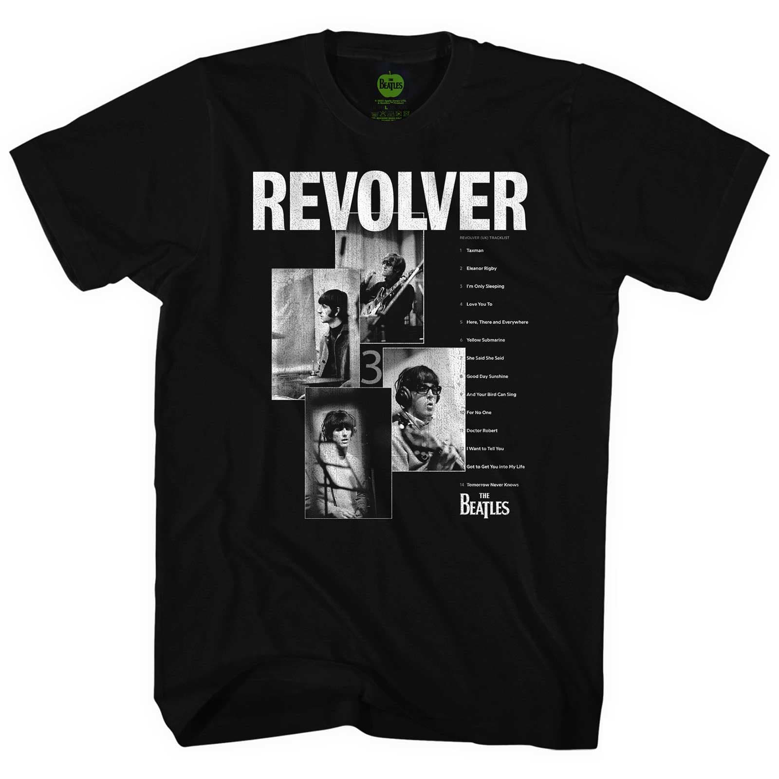 Tričko The Beatles - Revolver Tracklist, Unisex,Čierna,M