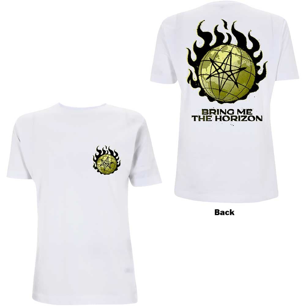 Tričko Bring me the horizon - Globe, Unisex,Biela,M