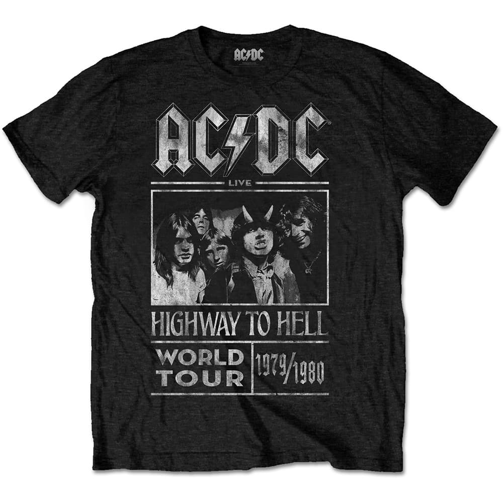 Tričko AC/DC - Highway to Hell World Tour 1979/1980, Unisex,Čierna,M