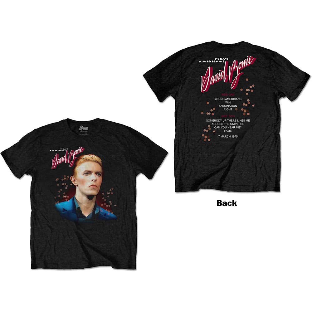 Tričko David Bowie - Young Americans, Unisex,Čierna,L