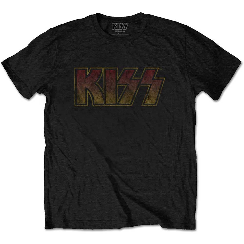 Tričko Kiss - Vintage Classic Logo, Unisex,Čierna,M