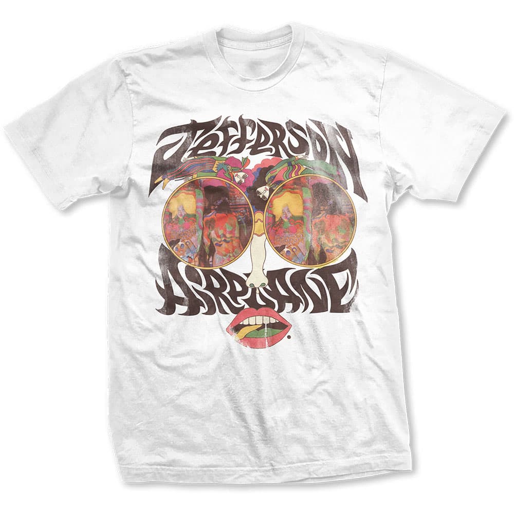 Tričko Jefferson Airplane - Lips, Unisex,Biela,M