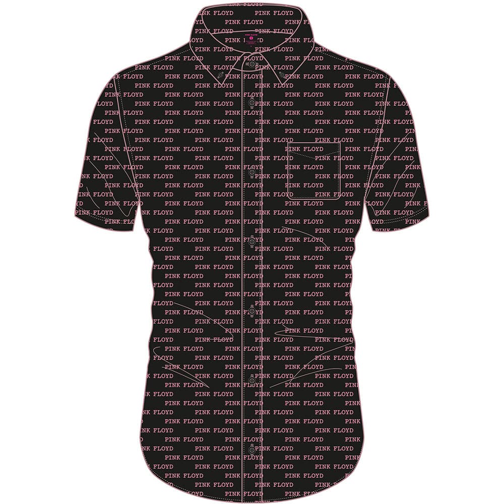 Košeľa Pink Floyd - Courier Pattern, Unisex,Čierna,XXL