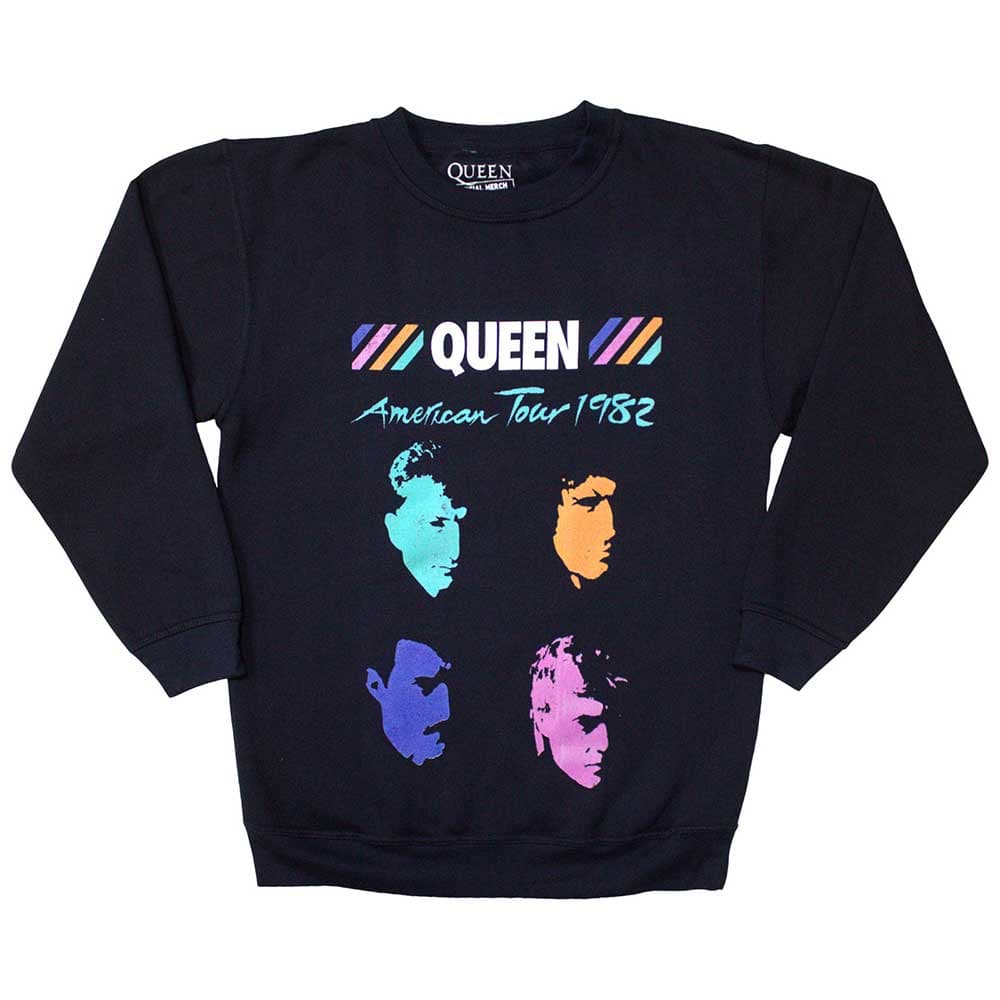 Crewneck Queen - American Tour 1982, Unisex,Modrá,M