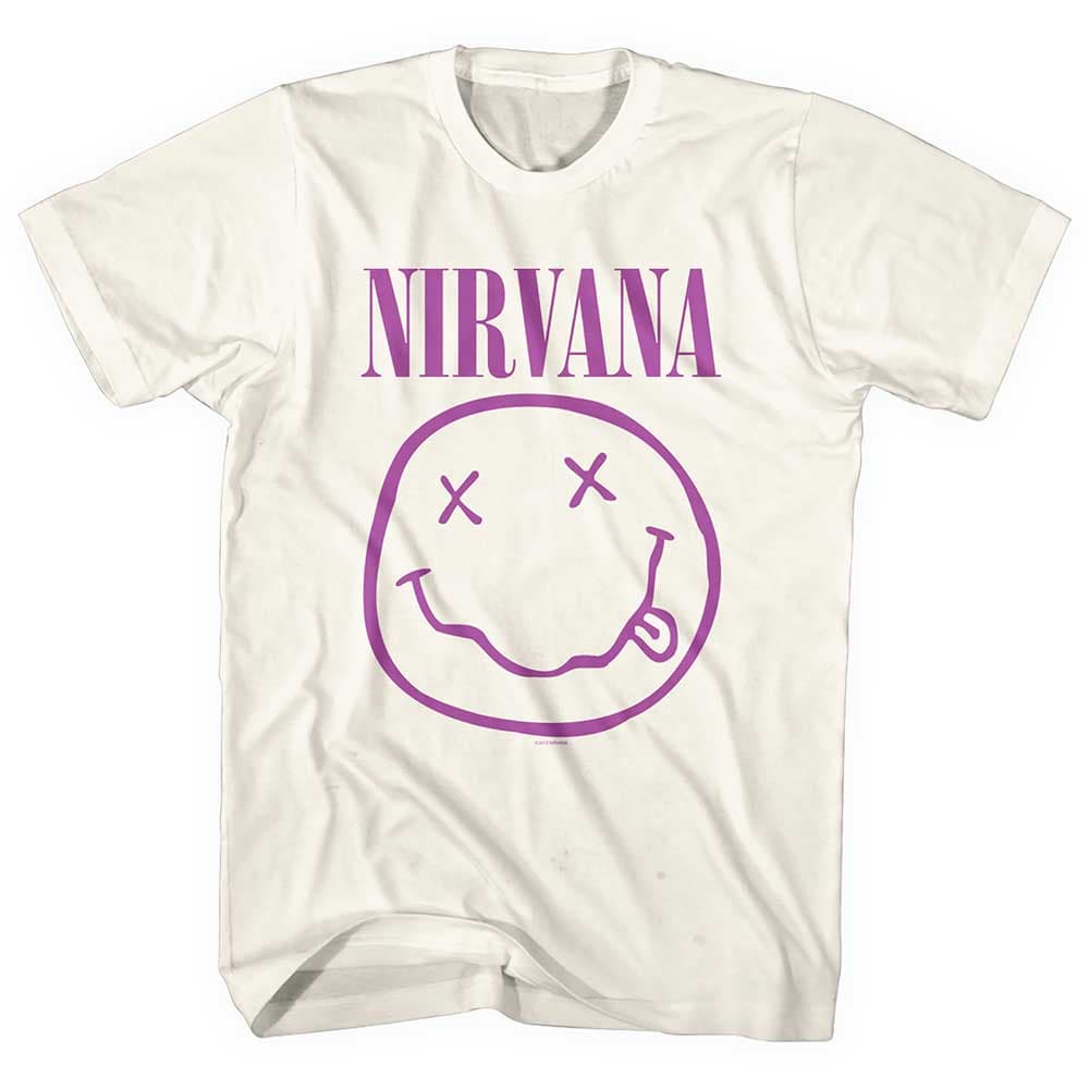 Tričko Nirvana - Purple Smiley, Unisex,Natural,S