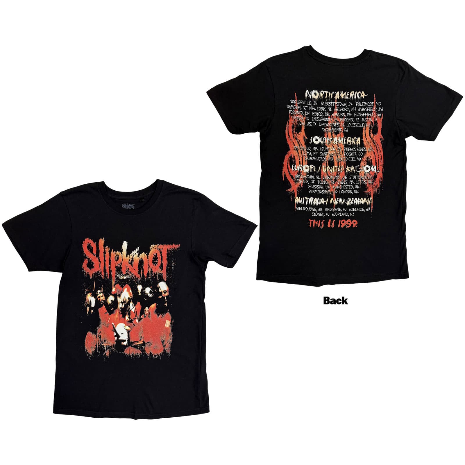 Tričko Slipknot - North American Tour '99, Unisex,Čierna,M