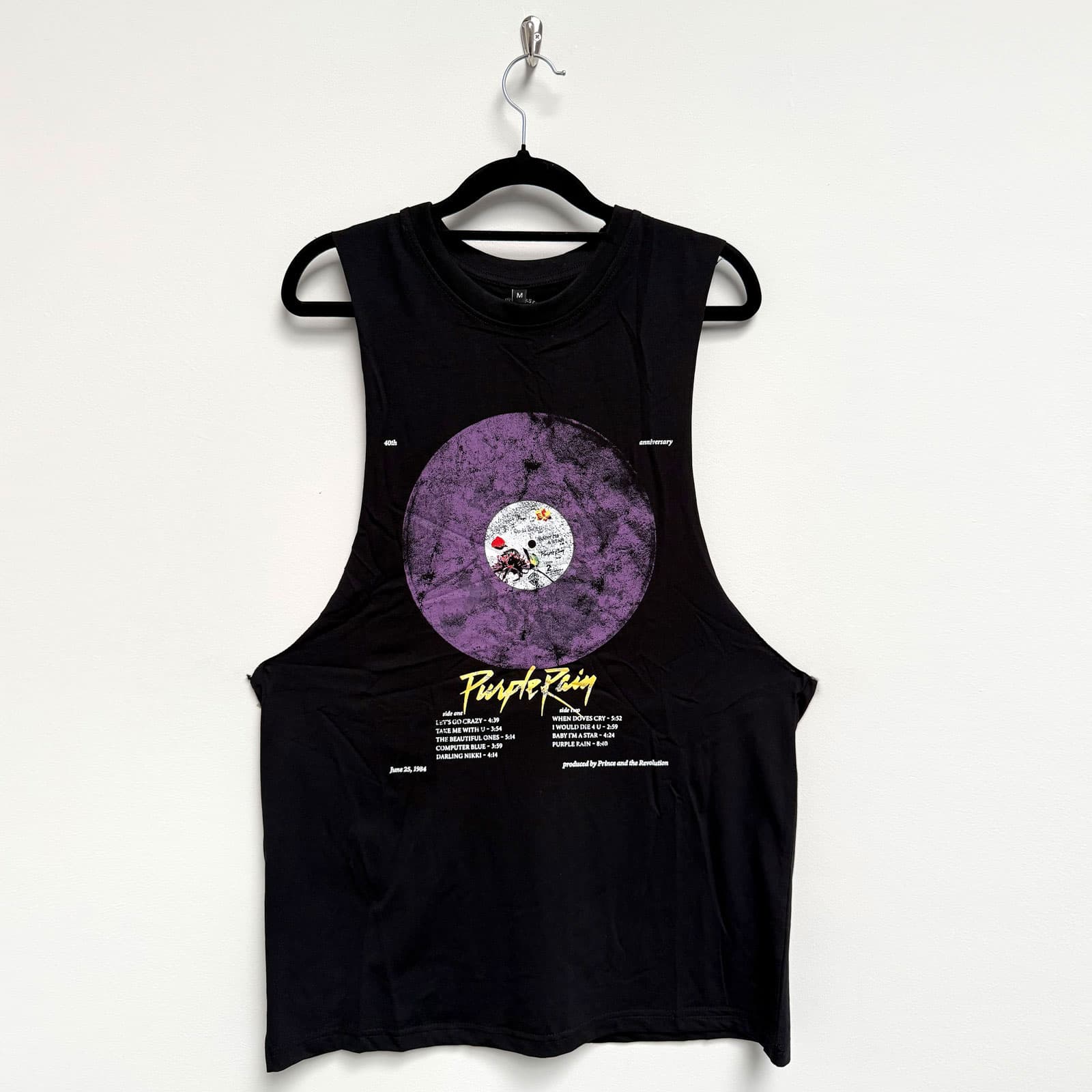 Tielko Prince - Purple Rain Disc, Unisex,Čierna,M