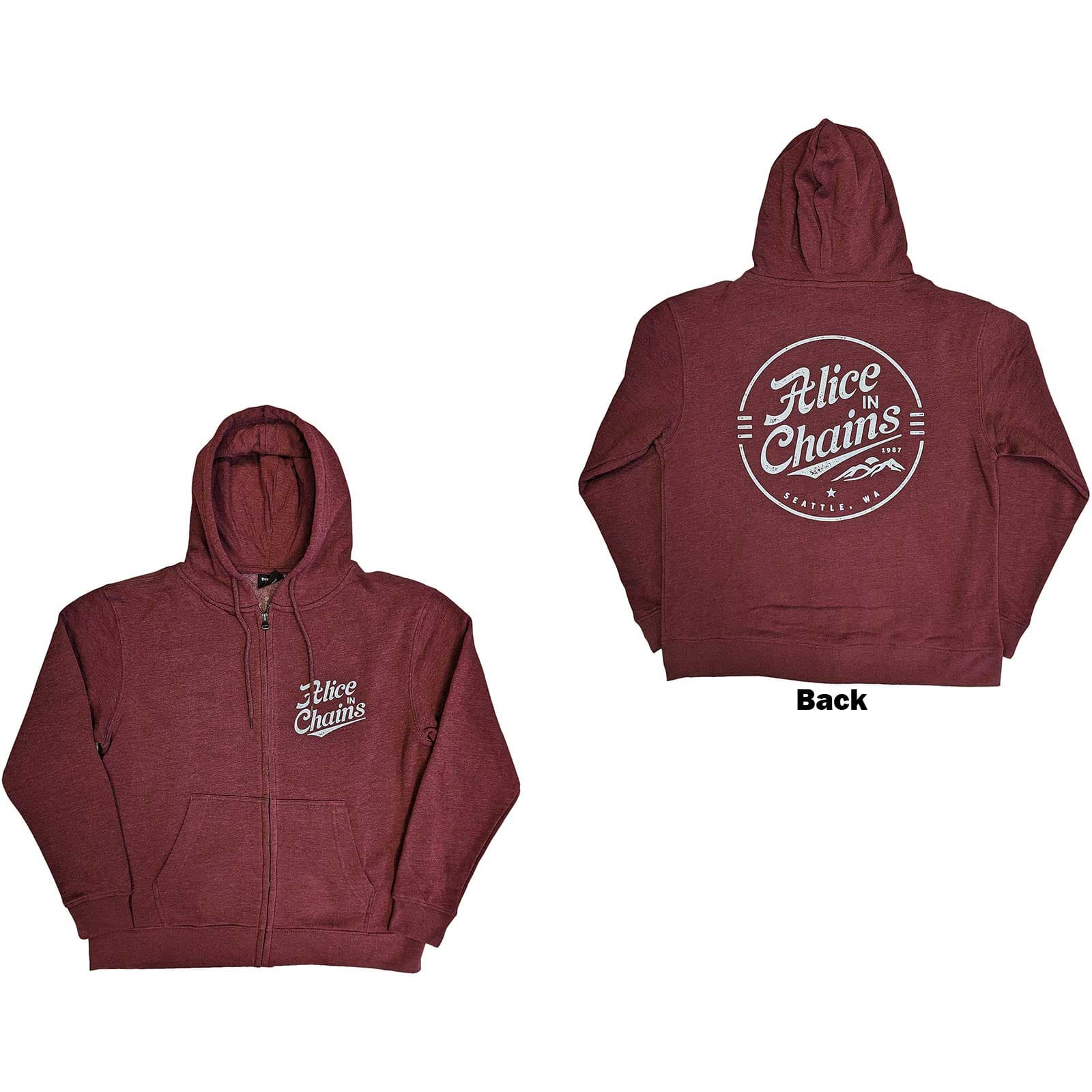 Mikina na zips Alice In Chains - Circle Emblem, Unisex,Červená,S