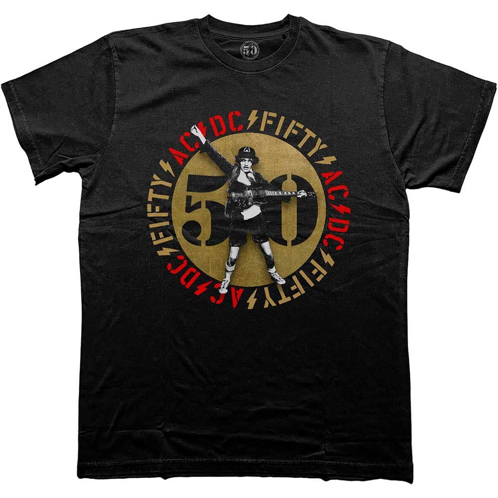 Tričko AC/DC - Gold Emblem, Unisex,Čierna,M