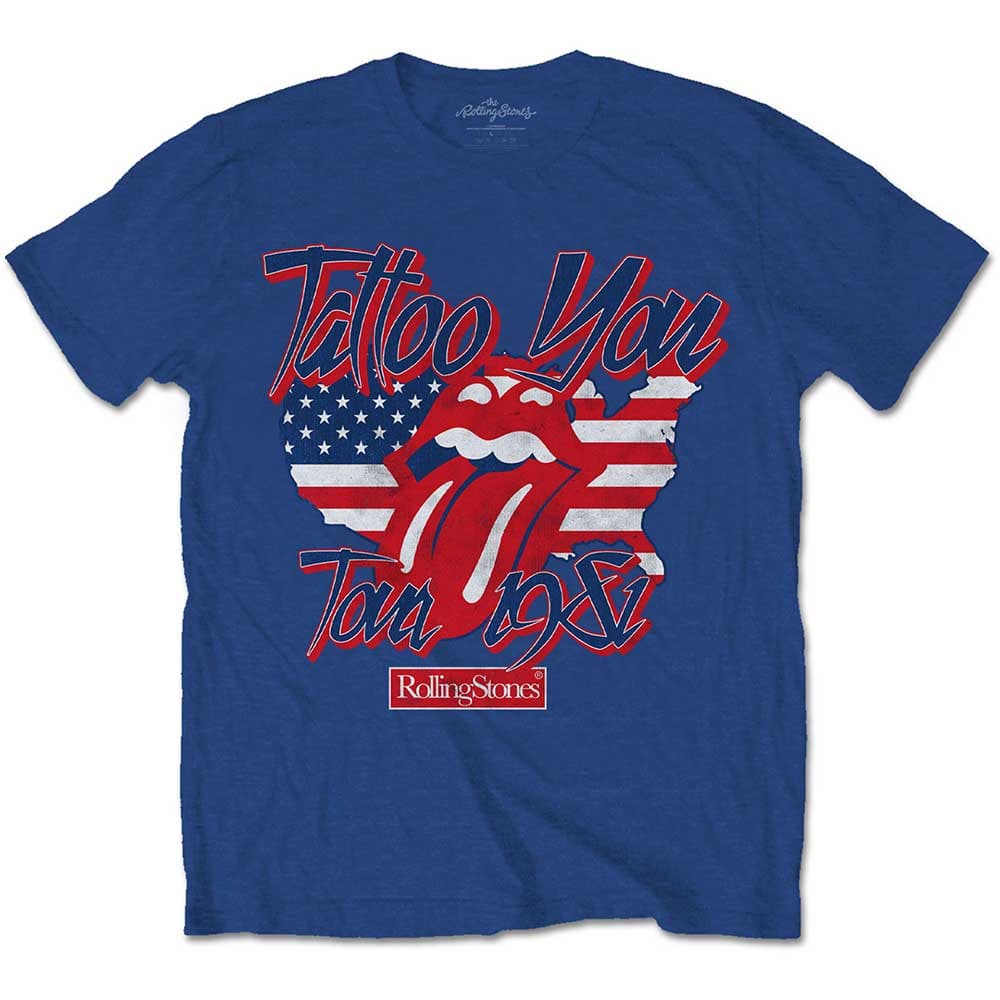 Tričko The Rolling Stones - Tattoo You Americana, Unisex,Modrá,M
