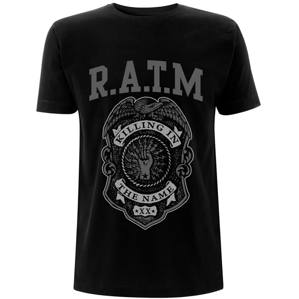 Tričko Rage Against the Machine - Grey Police Badge, Unisex,Čierna,M