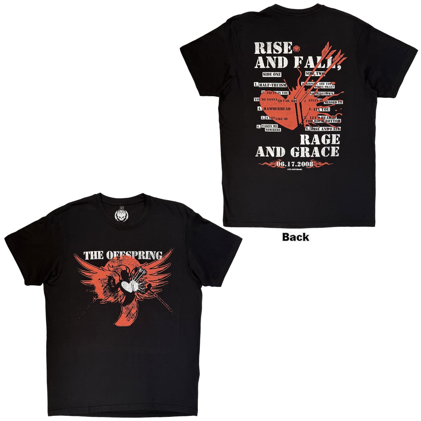 Tričko The Offspring - Rise And Fall, Unisex,Čierna,S