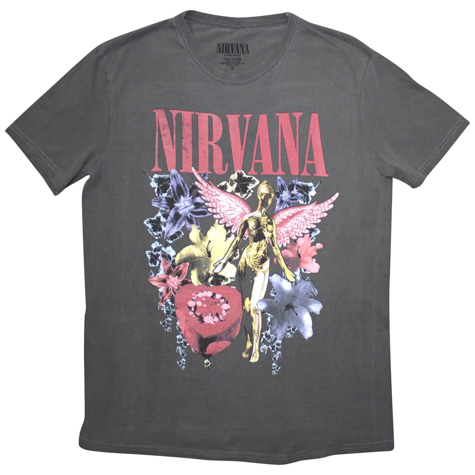 Tričko Nirvana - In Utero Vintage Collage, Unisex,Šedá,M