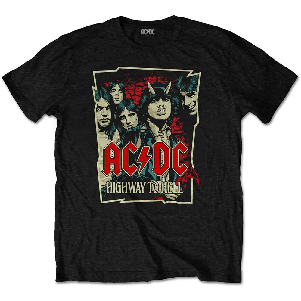 Tričko AC/DC - Highway To Hell Sketch, Unisex,Čierna,S