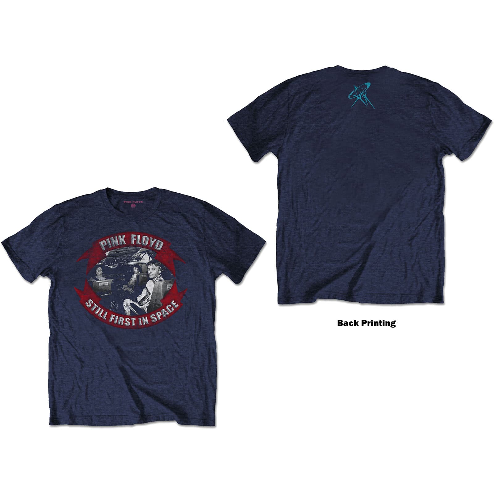 Tričko Pink Floyd - First In Space Vignette, Unisex,Modrá,M