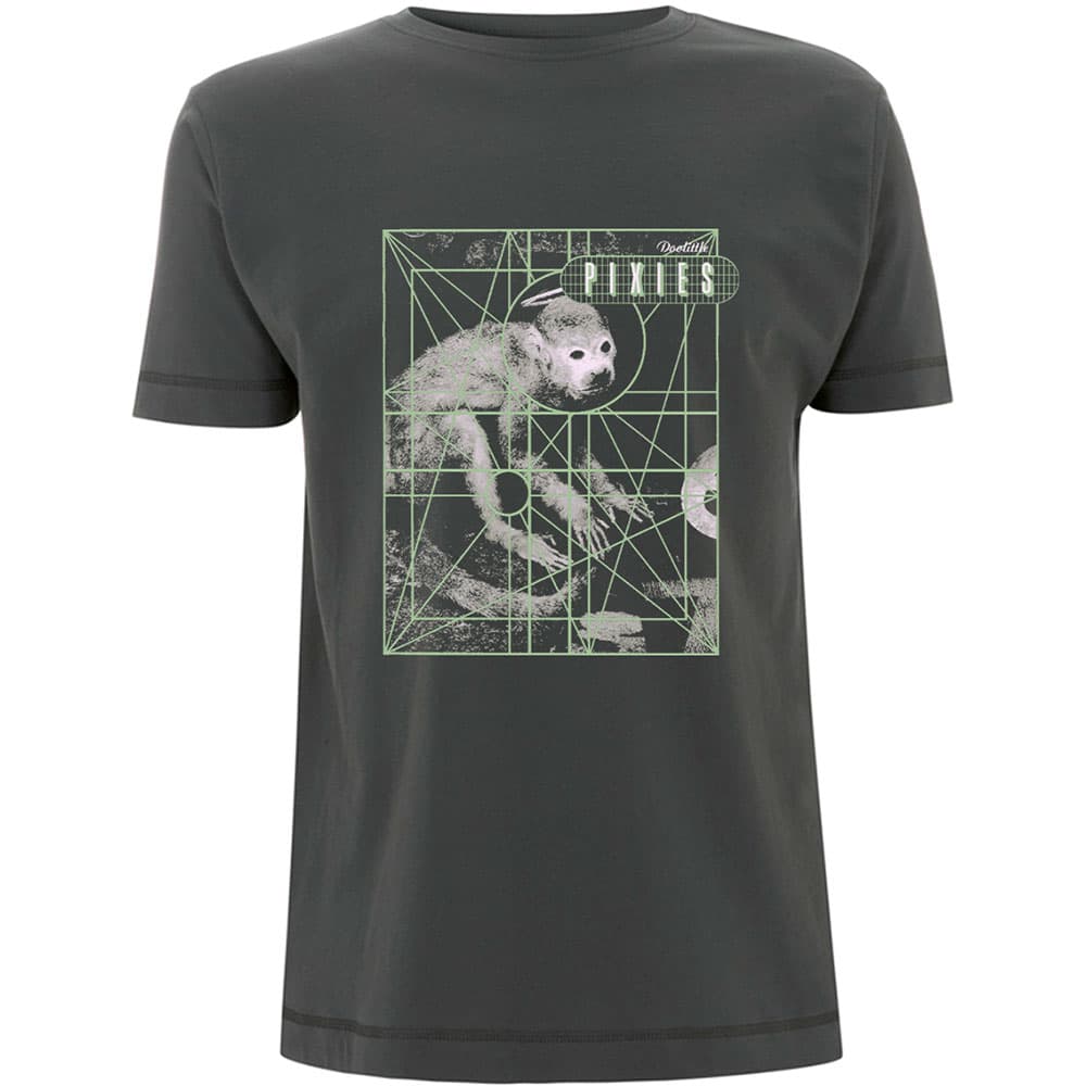 Tričko Pixies - Monkey Grid, Unisex,Šedá,L