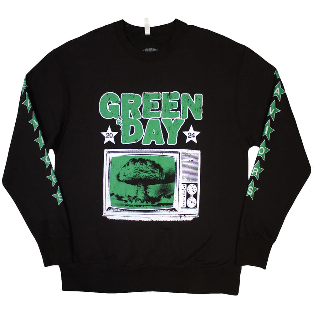 Crewneck Green Day - TV Explosion, Unisex,Čierna,M