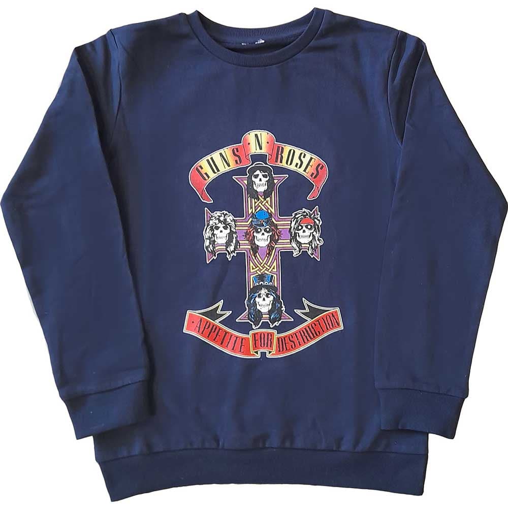 Crewneck Guns N’ Roses - Appetite for Destruction, Dieťa,Modrá,9 – 11 rokov