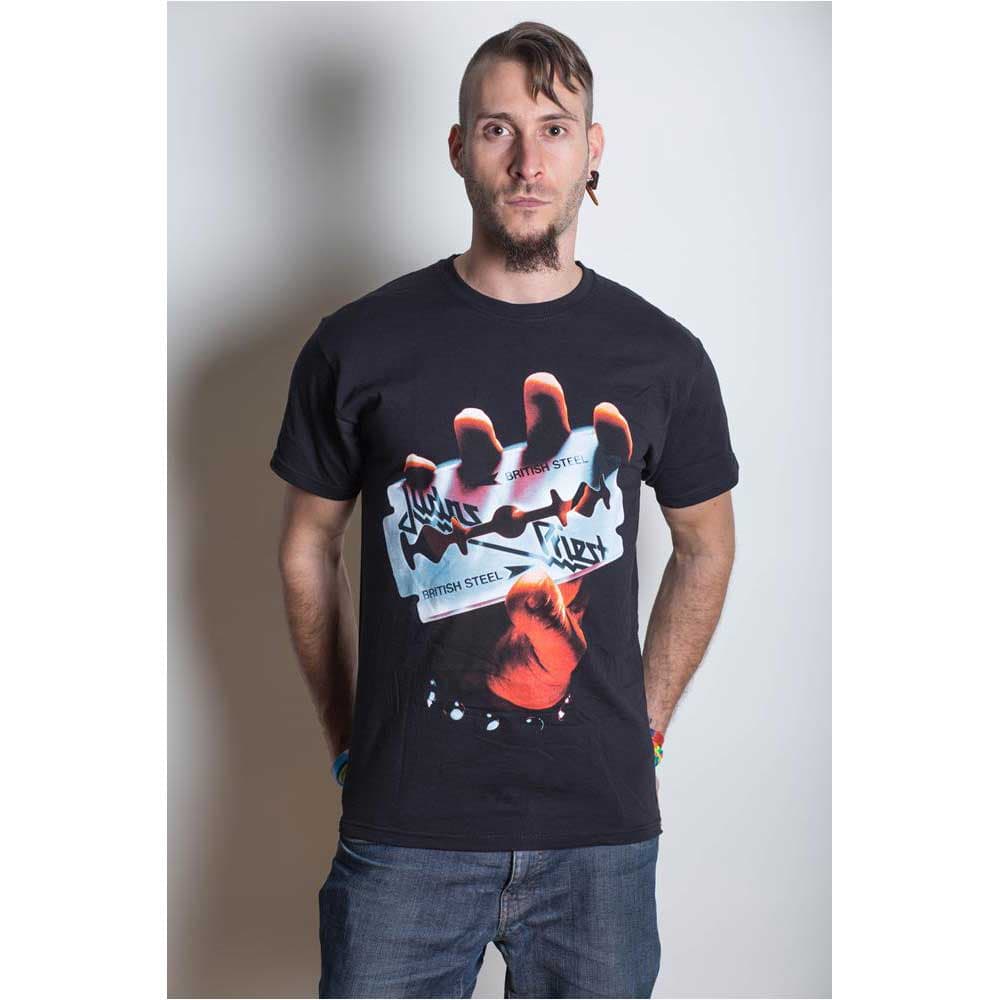 Tričko Judas Priest - British Steel, Unisex,Čierna,M