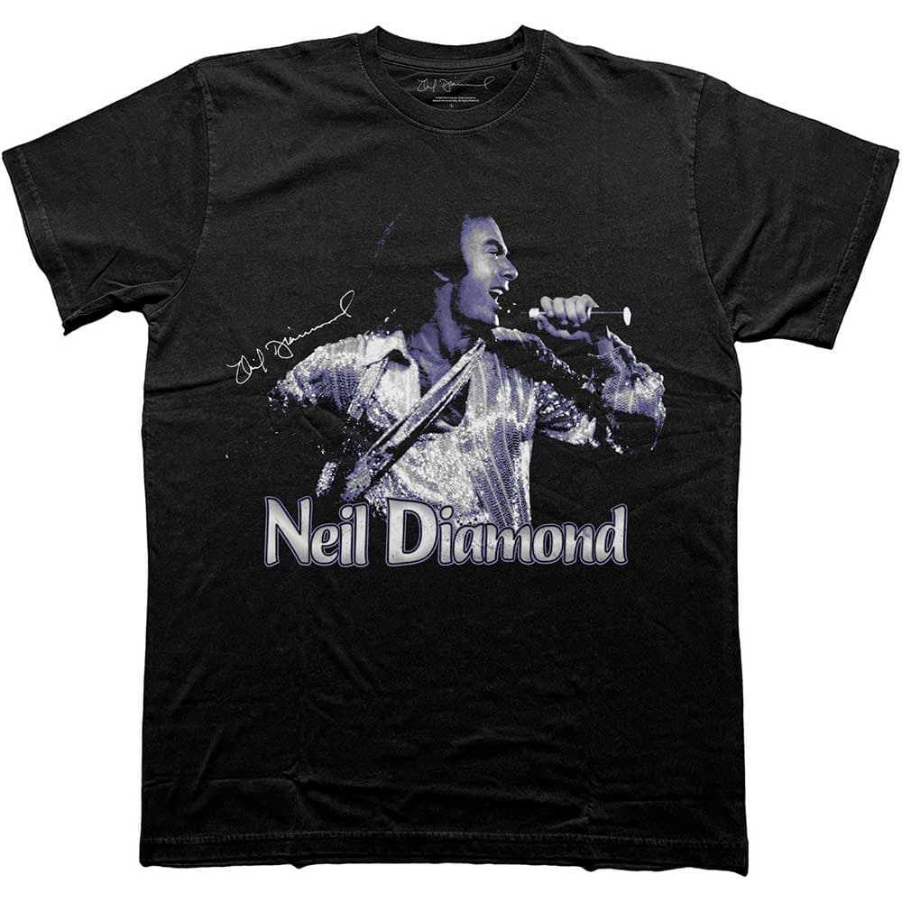 Tričko Neil Diamond - Singing, Unisex,Čierna,L