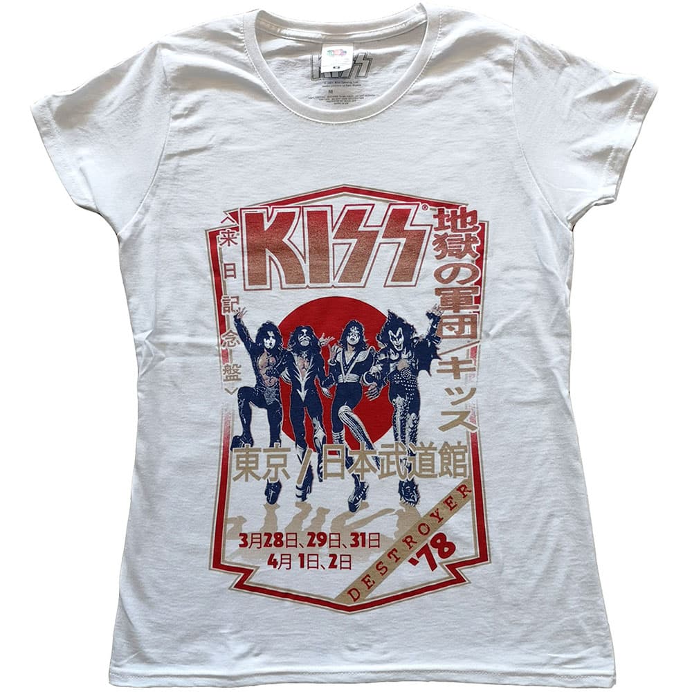 Tričko Kiss - Destroyer Tour '78, Žena,Biela,S