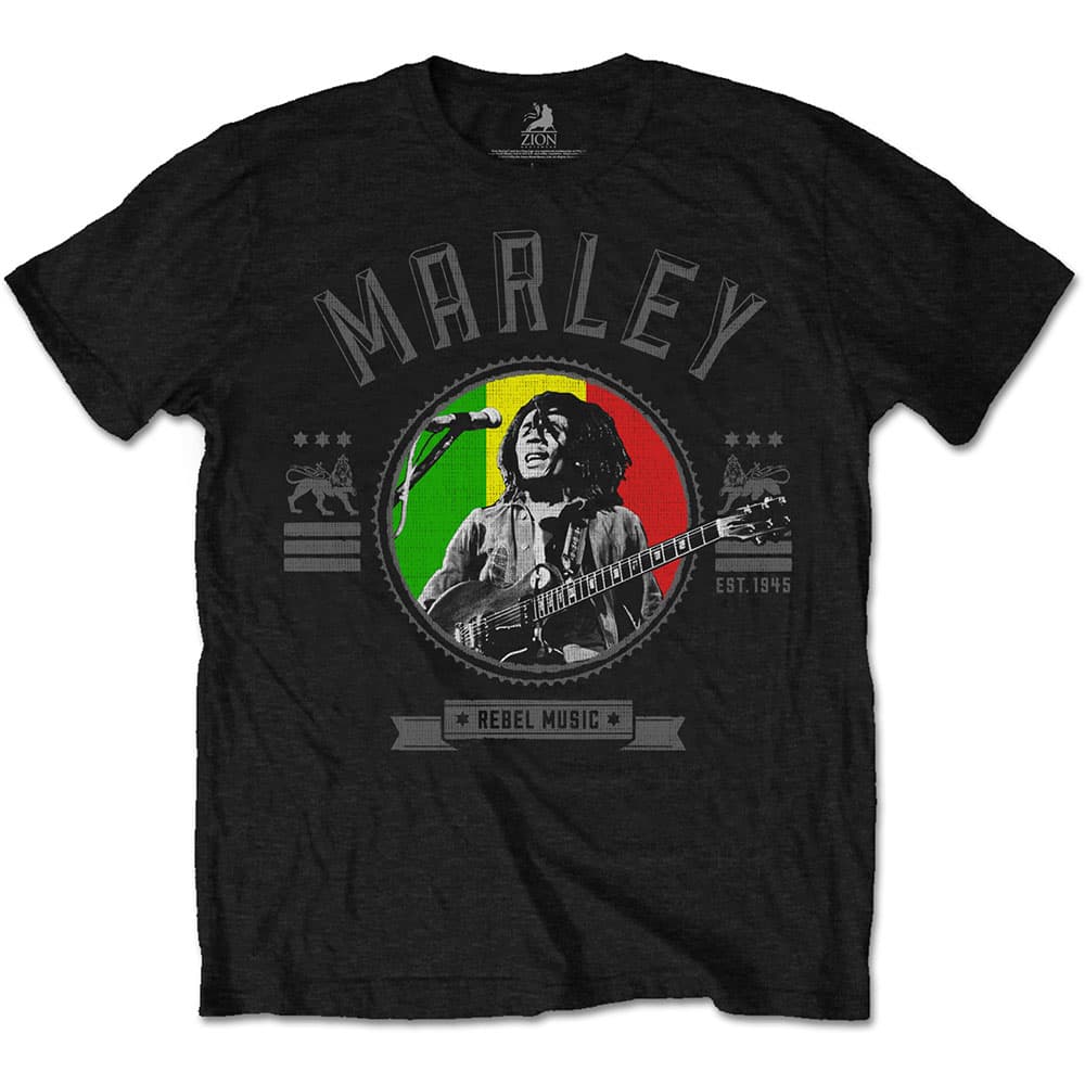 Tričko Bob Marley - Rebel Music Seal, Unisex,Čierna,M