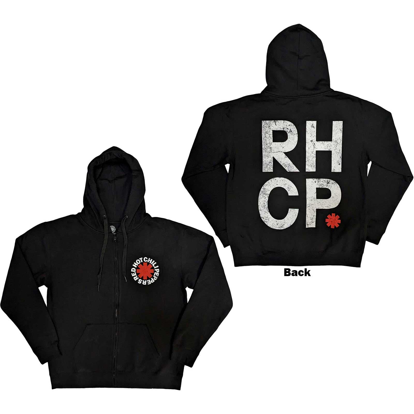 Mikina na zips Red hot chili peppers - Red Asterisk, Unisex,Čierna,M